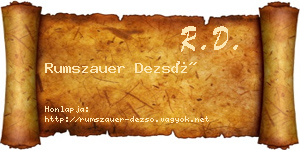 Rumszauer Dezső névjegykártya